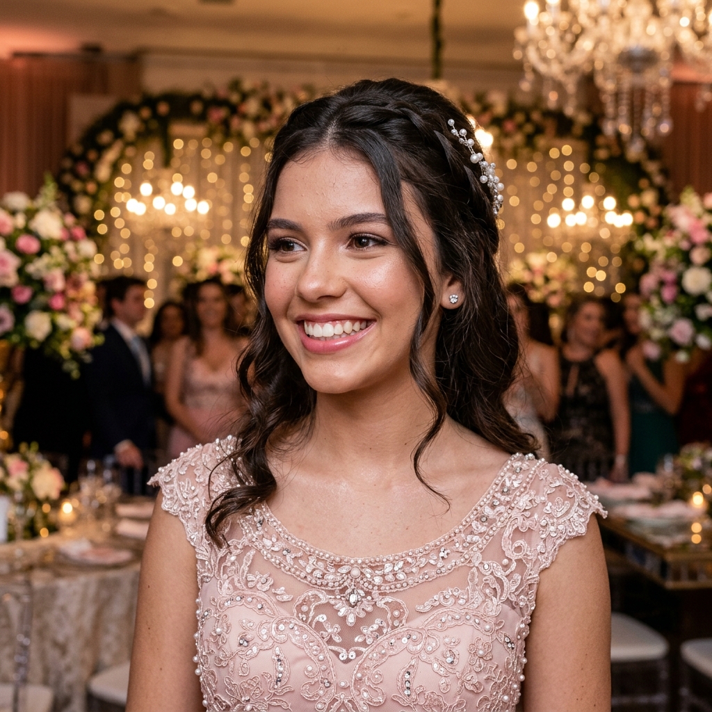 Debutante feliz