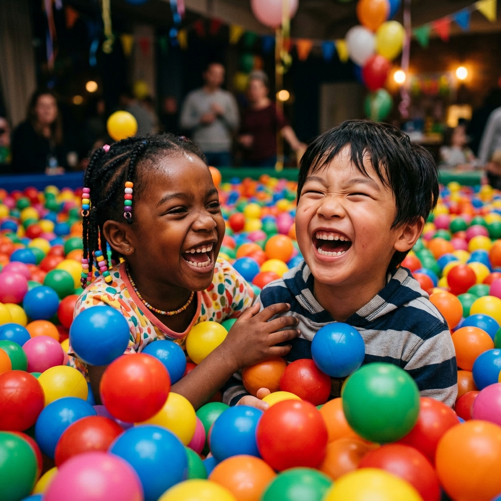 Crianças sorrindo e brincando muito